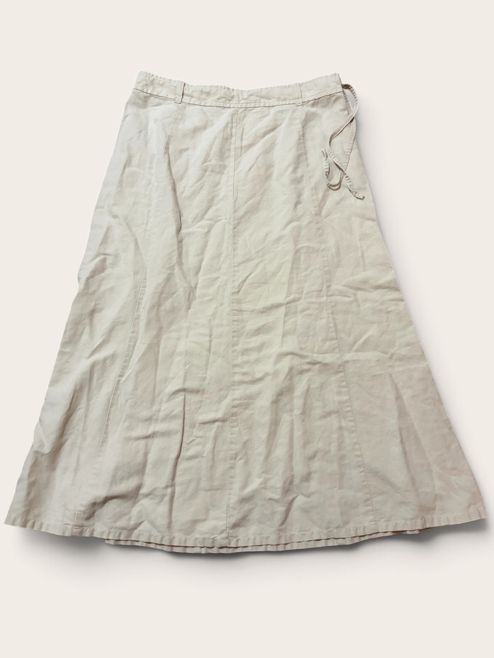 J.Crew Linen Blend Maxi Skirt Size M Ivory Cream Drawstring Minimalist
